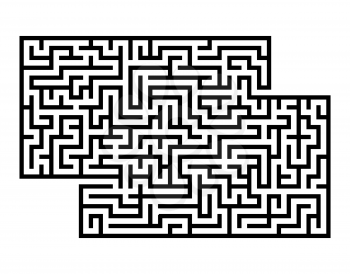 Abstract rectangular maze. Game for kids. Puzzle for children. Labyrinth conundrum. Flat vector illustration isolated on white background. With place for your image