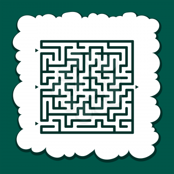 Abstract square maze. Game for kids. Puzzle for children. Find the right path. Labyrinth conundrum. Flat vector illustration isolated on color background