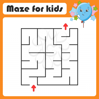 Abstract maze. Game for kids. Puzzle for children. Coon style. Labyrinth conundrum. Color vector illustration. Find the right path. Cute character.