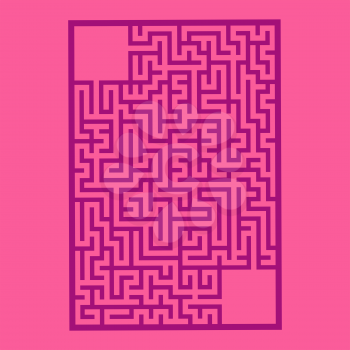 Abstract rectangular maze. Game for kids. Puzzle for children. Labyrinth conundrum. Flat vector illustration isolated on color background. With place for your image