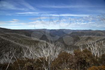 Beautiful view from mount Hotham on great alpine road in Victoria, Australia