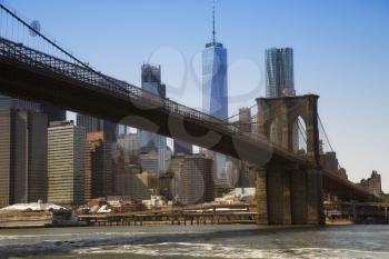 Brooklyn bridge in New York is one of the oldest bridges of either type in the United States. Completed in 1883. 