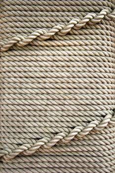 Detail of rope on a ship boat