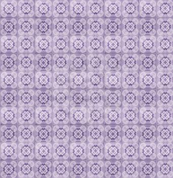 Collage of lilac tiles in Lisbon, Portugal repeated to create a seamless, tillable pattern.