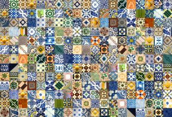 247 colorful ceramic tiles pattern from Lisbon, Portugal
