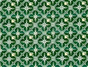 Collection of green patterns tiles as a background