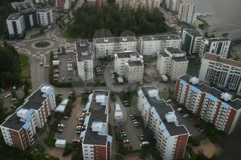 Royalty Free Photo of an Aerial View of Apartment Buildings