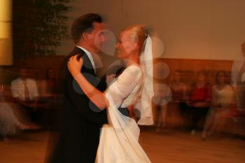Royalty Free Photo of Newlyweds Dancing