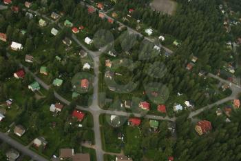Royalty Free Photo of an Aerial Shot of a Residential Area