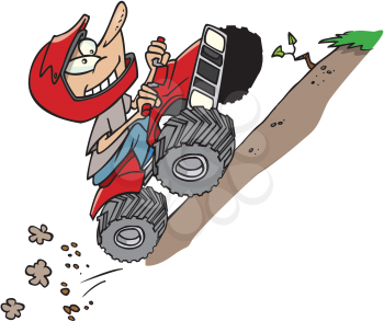 Royalty Free Clipart Image of a Guy on an ATV