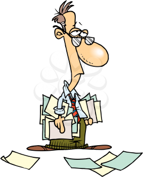 Royalty Free Clipart Image of a Man With Paperwork