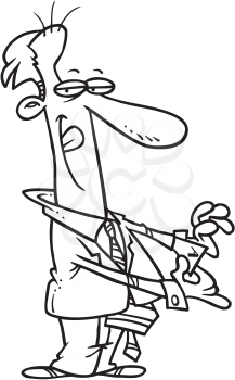 Royalty Free Clipart Image of a Man With an Ace Up His Sleeve