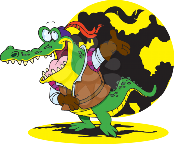 Royalty Free Clipart Image of an Alligator Actor