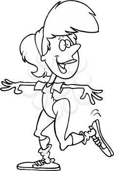 Royalty Free Clipart Image of a Woman Doing Aerobics