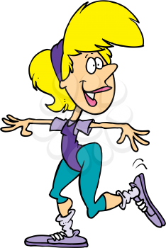Royalty Free Clipart Image of a Woman Doing Aerobics