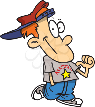 Royalty Free Clipart Image of an All Star Boy