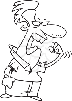 Royalty Free Clipart Image of an Angry Man