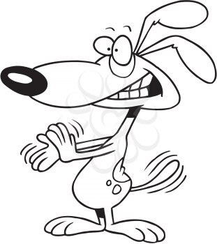 Royalty Free Clipart Image of a Clapping Dog