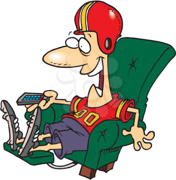 Royalty Free Clipart Image of an Armchair Athlete