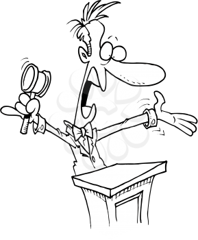 Royalty Free Clipart Image of an Auctioneer