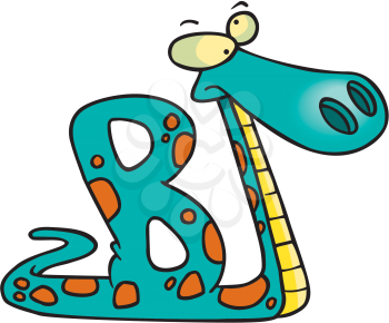 Royalty Free Clipart Image of a Snake Shaping a B