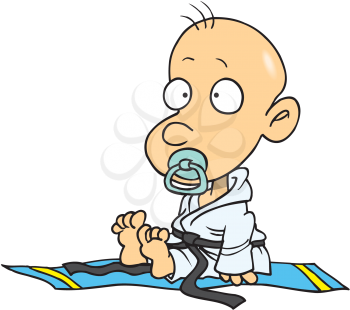 Royalty Free Clipart Image of a Baby in a Judo Suit