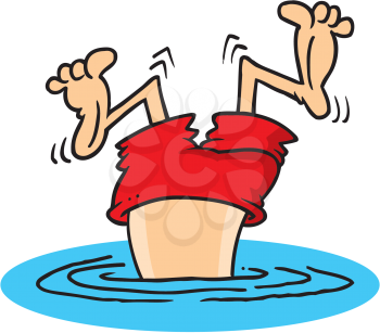 Royalty Free Clipart Image of a Bad Dive