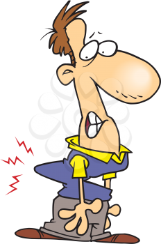 Royalty Free Clipart Image of a Man With a Sore Back