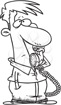 Royalty Free Clipart Image of a Man on the Telephone