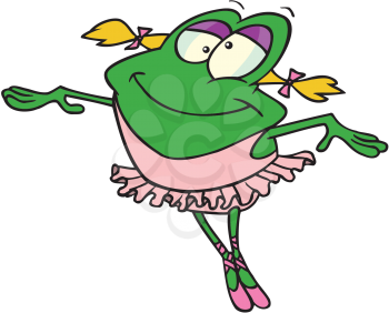 Royalty Free Clipart Image of a Frog Ballerina