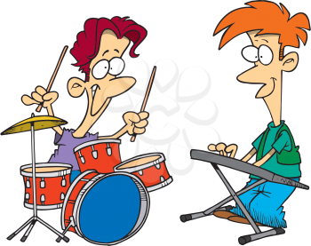 Royalty Free Clipart Image of a Kids Band