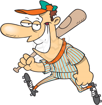 Royalty Free Clipart Image of a Baseball Player With a Bat