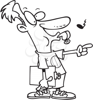 Royalty Free Clipart Image of a Coach Blowing a Whistle