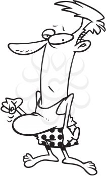 Royalty Free Clipart Image of a Man With a Belly