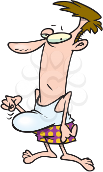 Royalty Free Clipart Image of a Man With a Big Belly