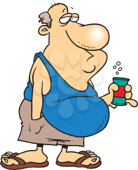Royalty Free Clipart Image of a Man With a Drink
