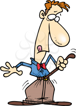 Royalty Free Clipart Image of a Man Tightening His Belt