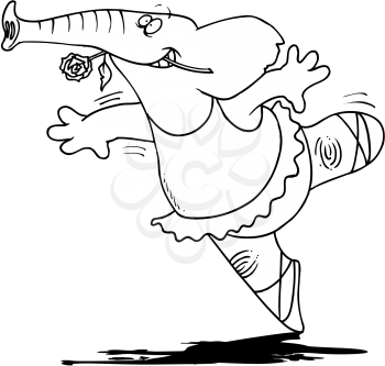 Royalty Free Clipart Image of an Elephant Ballerina