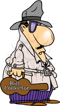 Royalty Free Clipart Image of a Bill Collector