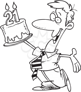 Royalty Free Clipart Image of a Man Celebrating His 21st Birthday