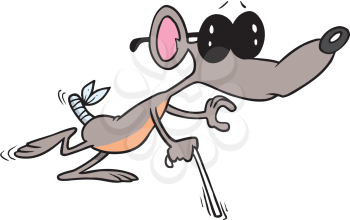 Royalty Free Clipart Image of a Blind Mouse