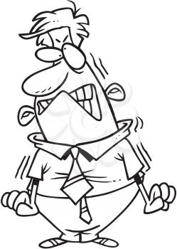 Royalty Free Clipart Image of a Man Ready To Lose His Temper