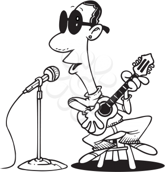 Royalty Free Clipart Image of a Man Singing