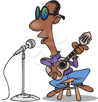 Royalty Free Clipart Image of a Man Singing