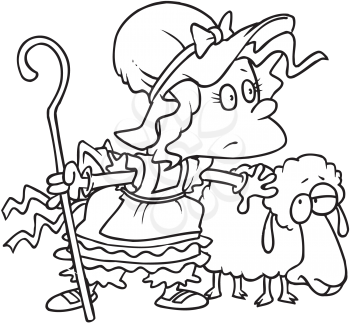 Royalty Free Clipart Image of Little Bo Peep