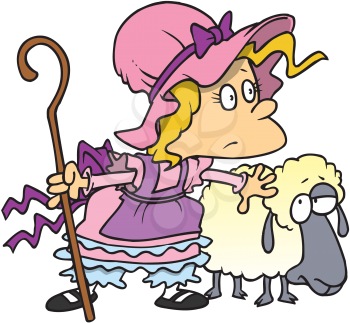 Royalty Free Clipart Image of a Little Bo Peep