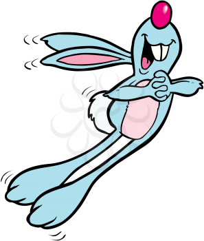 Royalty Free Clipart Image of a Happy Rabbit