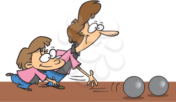 Royalty Free Clipart Image of Bowlers