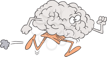 Royalty Free Clipart Image of a Running Brain