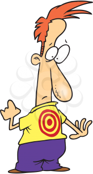 Royalty Free Clipart Image of a Man With a Target on His Back